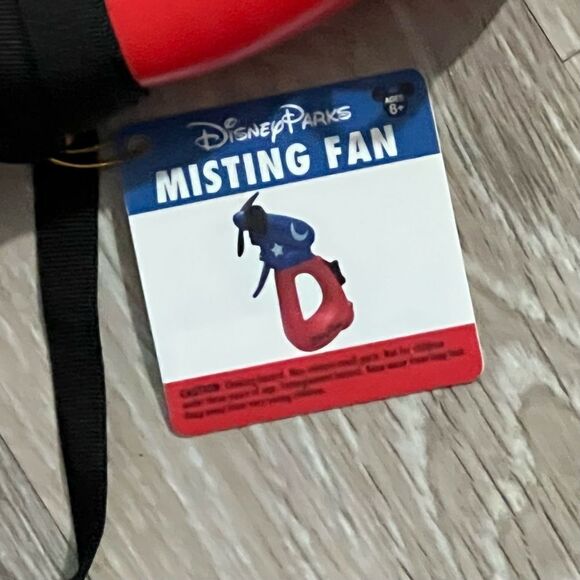 DISNEY PARKS SORCERER Red White Blue SPRAY COOLING FAN NEW WITH TAGS - Picture 5 of 7